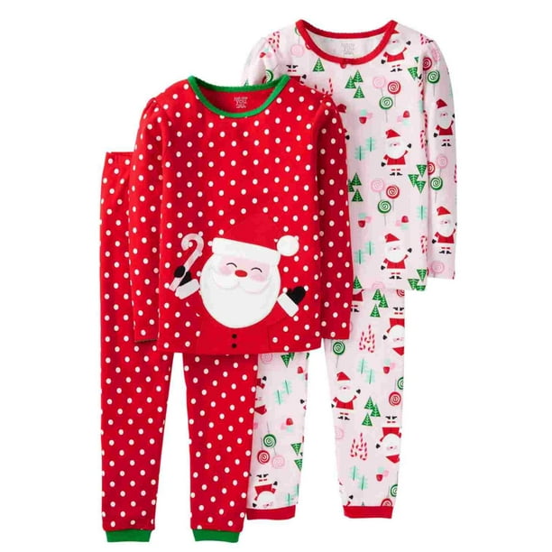 Carters Girls Pink Im On The Cutie List Candy Holiday Christmas Pajamas 5T 